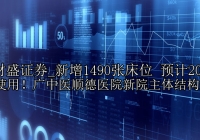新增1490張床wei 預計2025年使用！guang中醫順德醫yuan新yuan主體結構封頂